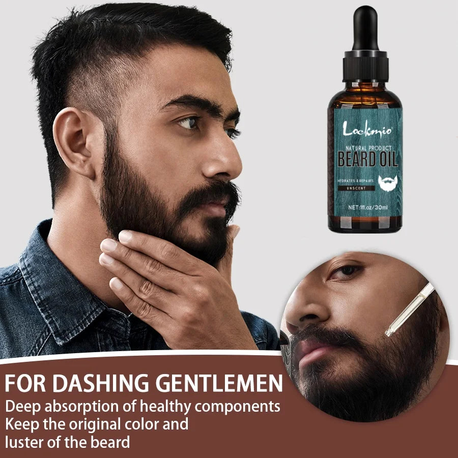 2pcs/Set 30ml Unscented Beard Oil with Comb